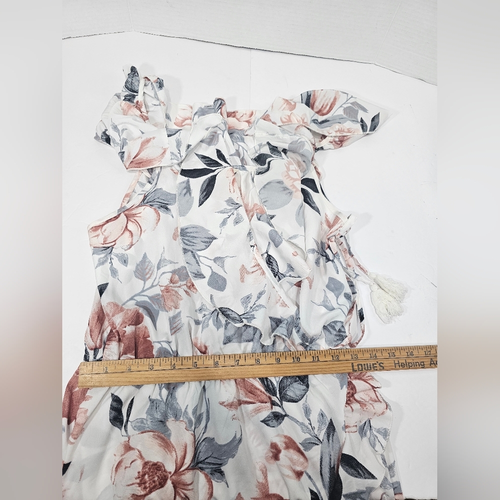 HLUSH Blush Floral High Low Dress with Ruffle Accents - Picture 9 of 11
